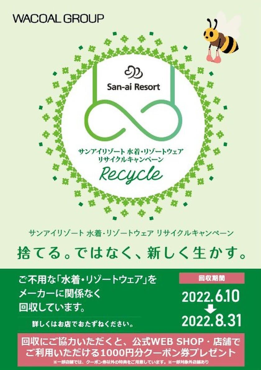 昨年に続いて今年も実施！
サンアイリゾートが環境保全の一環で水着をリサイクル　
回収のご協力でクーポンプレゼントキャンペーンも開催！