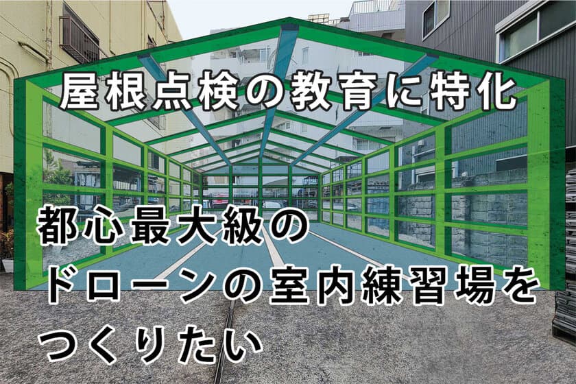 屋根点検の教育に特化した「ドローンの室内練習場をつくる」　
CAMPFIREにて開始2日で目標金額106％を達成！
6月26日まで実施中