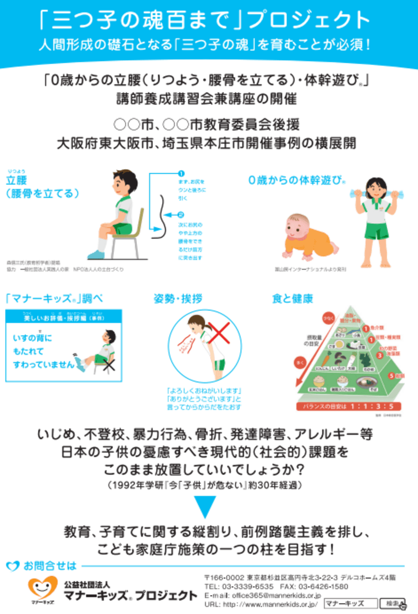 「0歳からの立腰・体幹遊び」(R)で運動能力を高め、学力も向上！
　2022年6月7日から8月6日までクラウドファンディングを実施