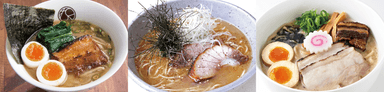 左から、ドイツ「無垢ツヴァイテ」・アメリカ「YUJI RAMEN」・イタリア「CASA LUCA」