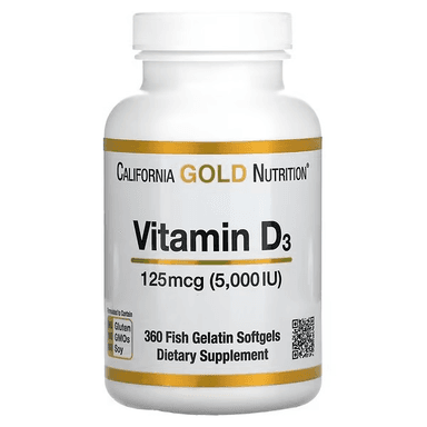 California Gold Nutrition&#44; ビタミンD3&#44; 魚ゼラチンソフトジェル360粒