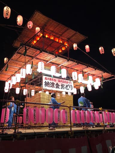 「品川青年会盆おどり」(品川区) 盆踊り曲の種類や踊りの振り付けのほか、櫓のしつらえもめぐる楽しさの一つ