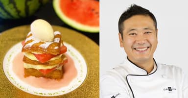 「toshi yoroizuka」都内2店舗の「Millefeuill de pasteques ミルフィーユ ド パステーク」