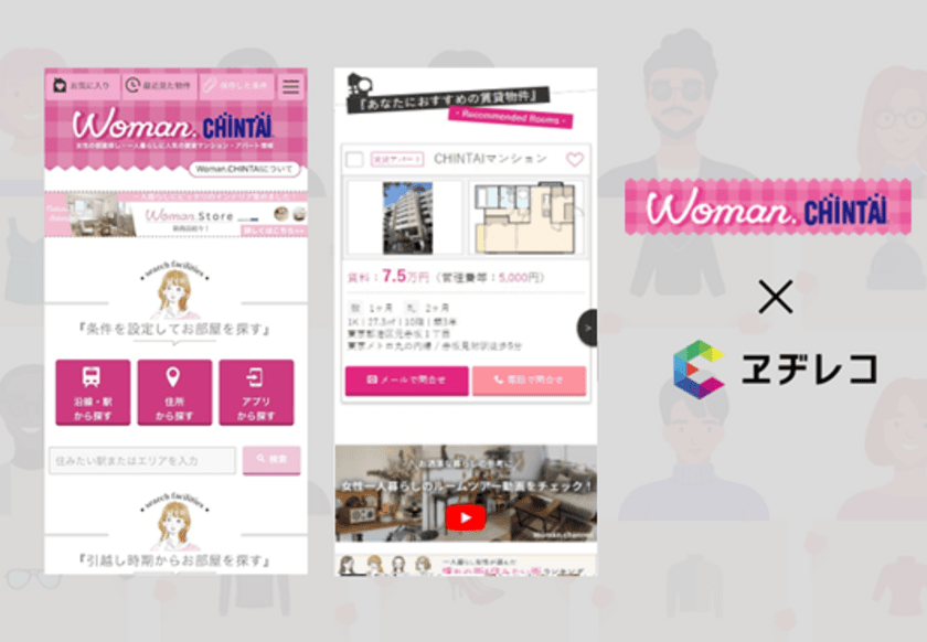 CHINTAIが運営する「Woman.CHINTAI」に
自動最適化レコメンデーションサービス「ヱヂレコ」を導入