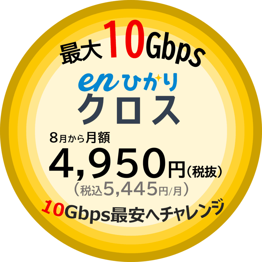 最大10Gbps「enひかりクロス」最安値チャレンジ価格　
感謝の気持ちを込めて全契約者値下げ