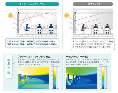 「自然光でオフィスを明るく」