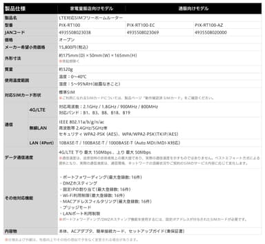 製品仕様