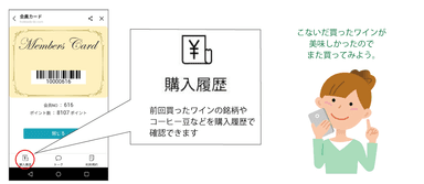 会員カードから購入履歴を確認