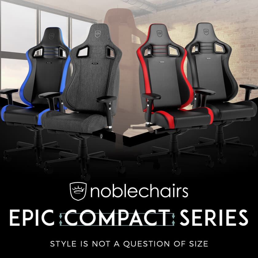 女性や子どもにも合う小型サイズのゲーミングチェア　
身長125～170cm対応のnoblechairs「EPIC COMPACT」を
7月28日発売