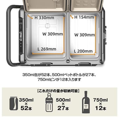 合計35Lの大容量