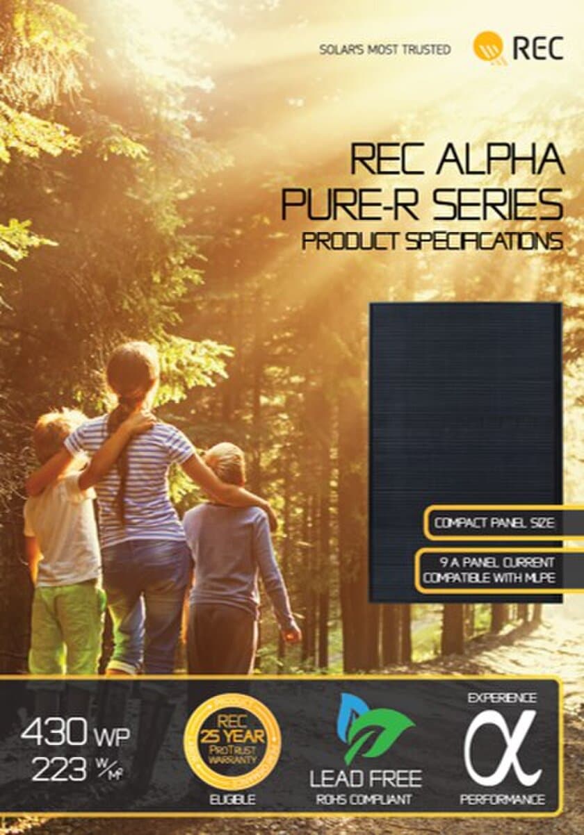 Intersolar Europe 2022で最新の高効率ソーラーパネルを発表　
“REC Alpha PURE-R”は革新技術により高効率を実現