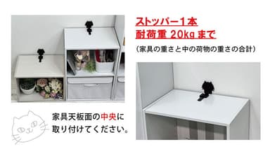 1本で耐荷重20kgまで