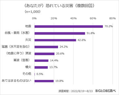 (あなたが)恐れている災害