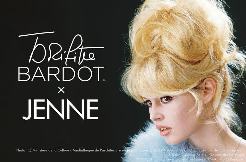 JENNE×Brigitte Bardot　
公式ライセンシーの称号を元に
初のコラボレーションアイテムを8/30 11:00より予約販売開始