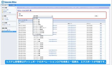 オペレーションログの検索と一覧表示