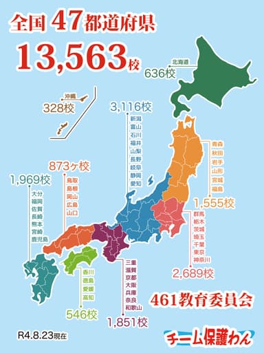 全国保護犬啓発ポスター掲示分布