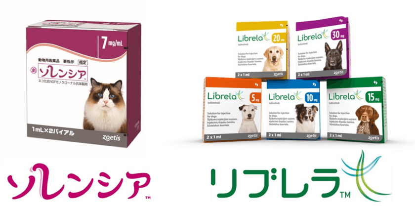 変形性関節症に伴う痛みを抑える治療薬
「ソレンシア(猫用)」「リブレラ(犬用)」が
国内製造販売承認を取得