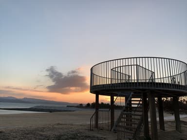 姫島村海水浴所の夕焼け