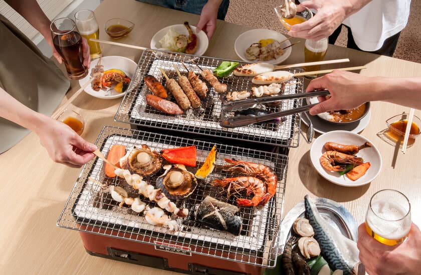 宮城県塩竈市に屋根付き全天候型バーベキュー施設
「海鮮BBQ竈-KAMADO-」が9月23日にオープン！
三河七輪を使った手ぶらで気軽に新鮮な海の幸を味わえる