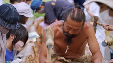 全国の子供達と作る丸木舟