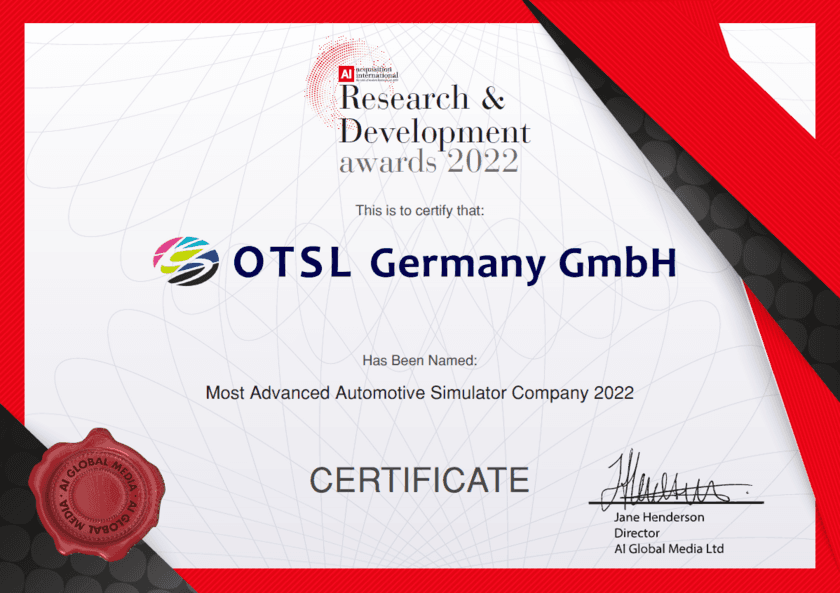 ドイツOTSL Germany GmbH、英AI Global Media Ltdから
「Research &Development Awards 2022」を受賞