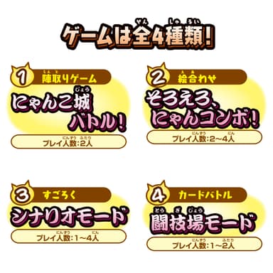 ゲームは全4種類！