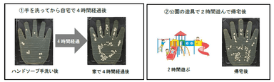 図1　手のひらの菌付着量の比較