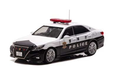 左前：1/43 トヨタ クラウン アスリート (GRS214) 2019 警視庁高速道路交通警察隊車両 (速13)