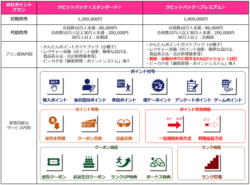 安価でスピーディーにポイントサービスを導入　
中堅企業向けパッケージ「ラビットパック」　
ポイント専門支援企業エムズコミュニケイト、
ピーカチ社と共同でリリース。
JCB社のPOICHIとの取次も開始