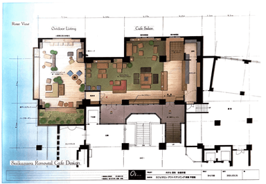 忍冬改修計画図面 カフェ