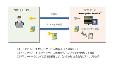 DataSpider Servistaを利用したSFTP運用概要図