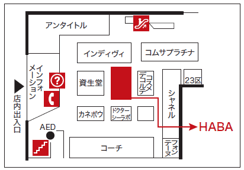 地図　ショップハーバー さくら野百貨店青森本店