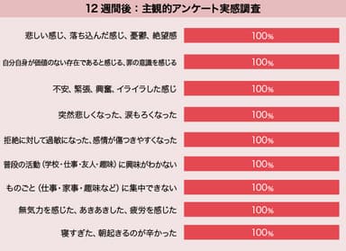 12週間後：主観的アンケート実感調査