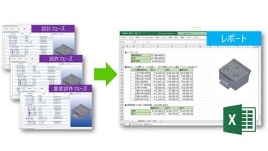 各フェーズの見積結果をレポート出力