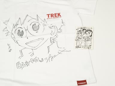 「弱虫ペダル」原作者 渡辺航先生サイン＆小野田くんイラスト入りTシャツ