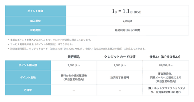 ポイント制度について