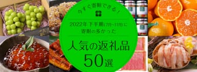 2022年下半期(7月～11月)寄附が多かった人気返礼品50選