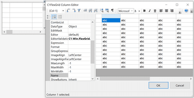 デザイン時のエディタの強化(FlexGrid for WinForms)