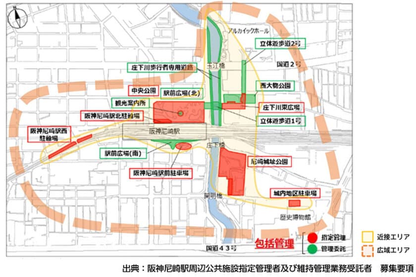 阪神尼崎駅周辺公共施設の指定管理者に選定
～施設の包括管理を通じて、
効率的な管理運営やエリアの賑わい創出を目指します～