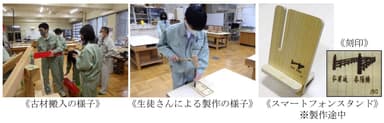 スマートフォンスタンド制作の様子