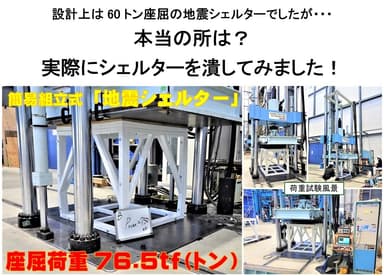 地震シェルターテスト実施