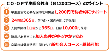 CO・OP学生総合共済のポイント