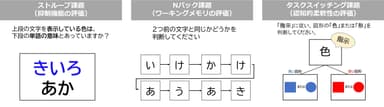 実行機能の評価に使用した課題の一例