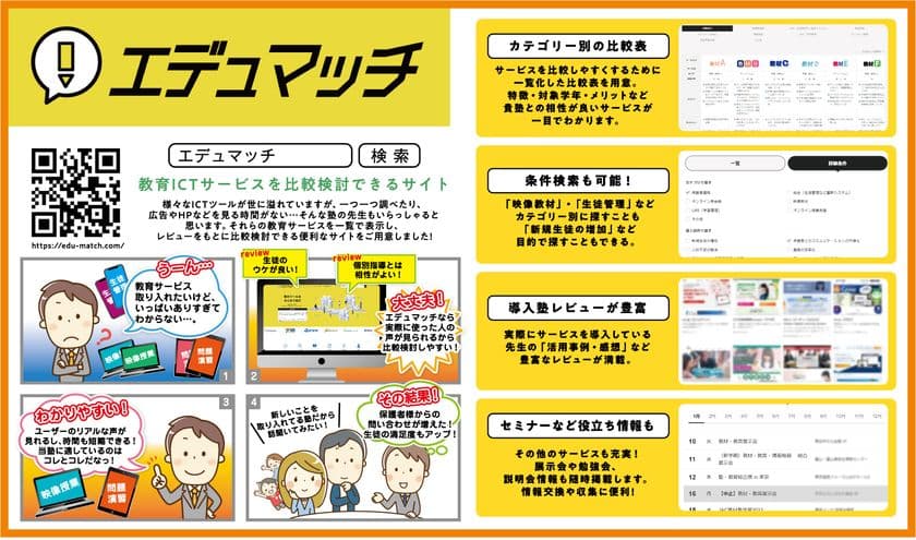 塾の先生おすすめICTツールの紹介レビューサイト
「エデュマッチ」を先行公開