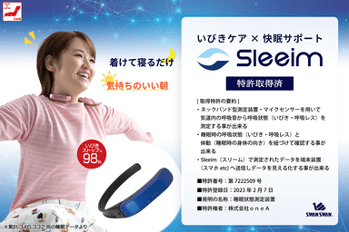 特許いびきケア『Sleeim(スリーム)』特許要約