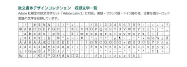 モトヤ欧文書体_収録文字一覧