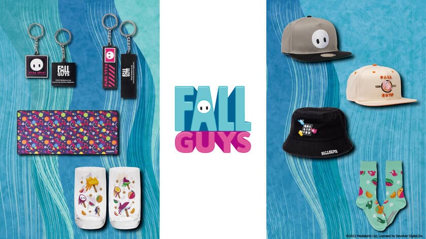 『Fall Guys』ポップでおしゃれなデザインの
キャップをはじめとした新商品8種が
2023年4月中旬より順次発売決定！