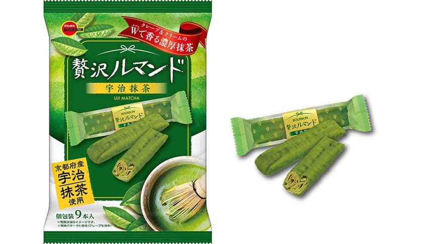 ブルボン、たっぷりの発酵バターが引き立てる濃厚宇治抹茶
「贅沢ルマンド宇治抹茶」を4月4日(火)に新発売！