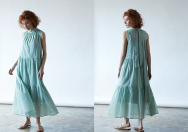 back ribbon tiered dress ロンハーマン別注色 25.GREEN ＜indigo+mango＞