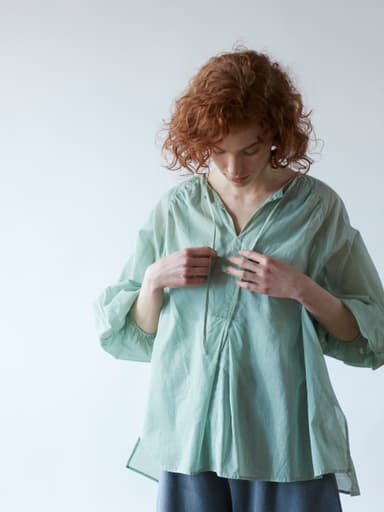 ロンハーマン別注kaftan blouse 25.GREEN ＜indigo+mango＞